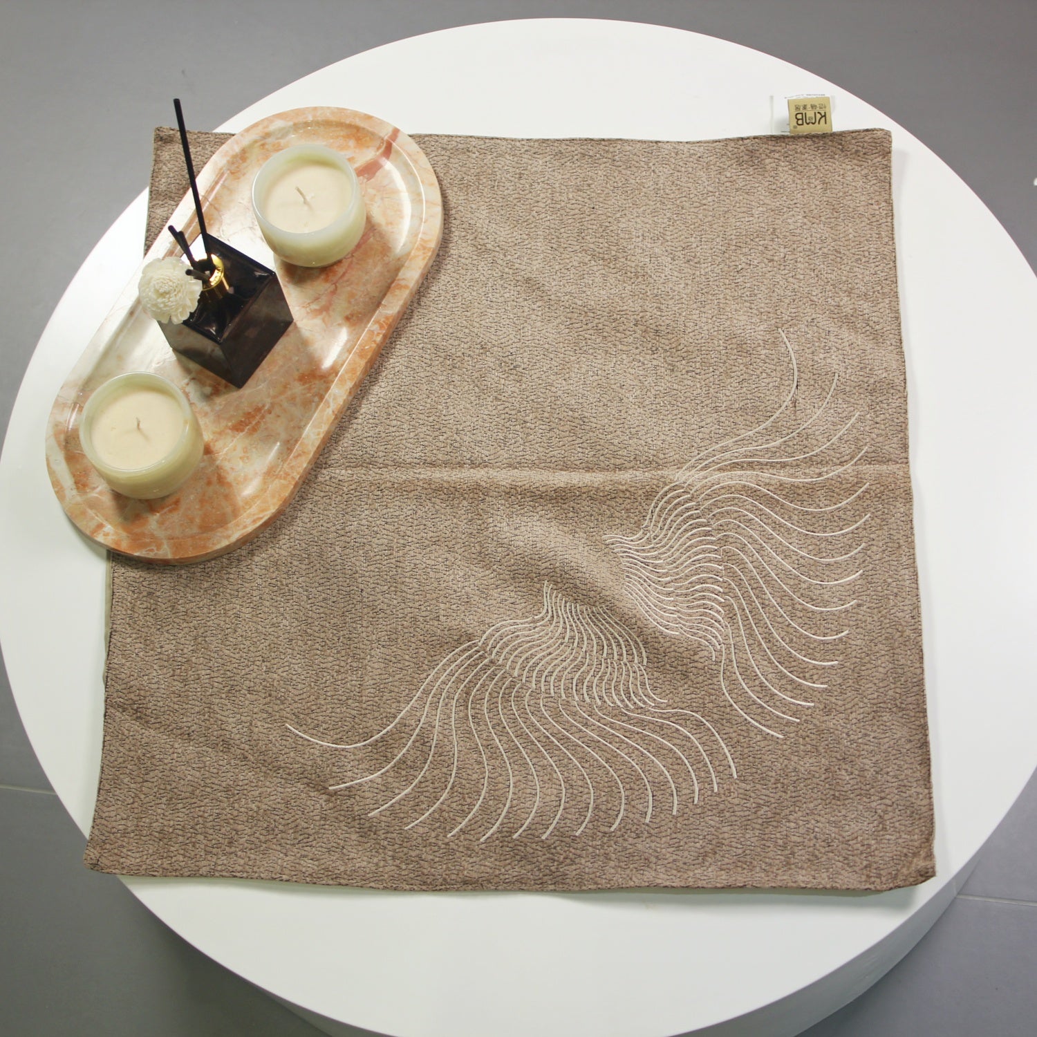 KMB Top Quality Cotton Blended Placemats Embroidered Multi Purpose Coffee Table Cloth 23"*23"