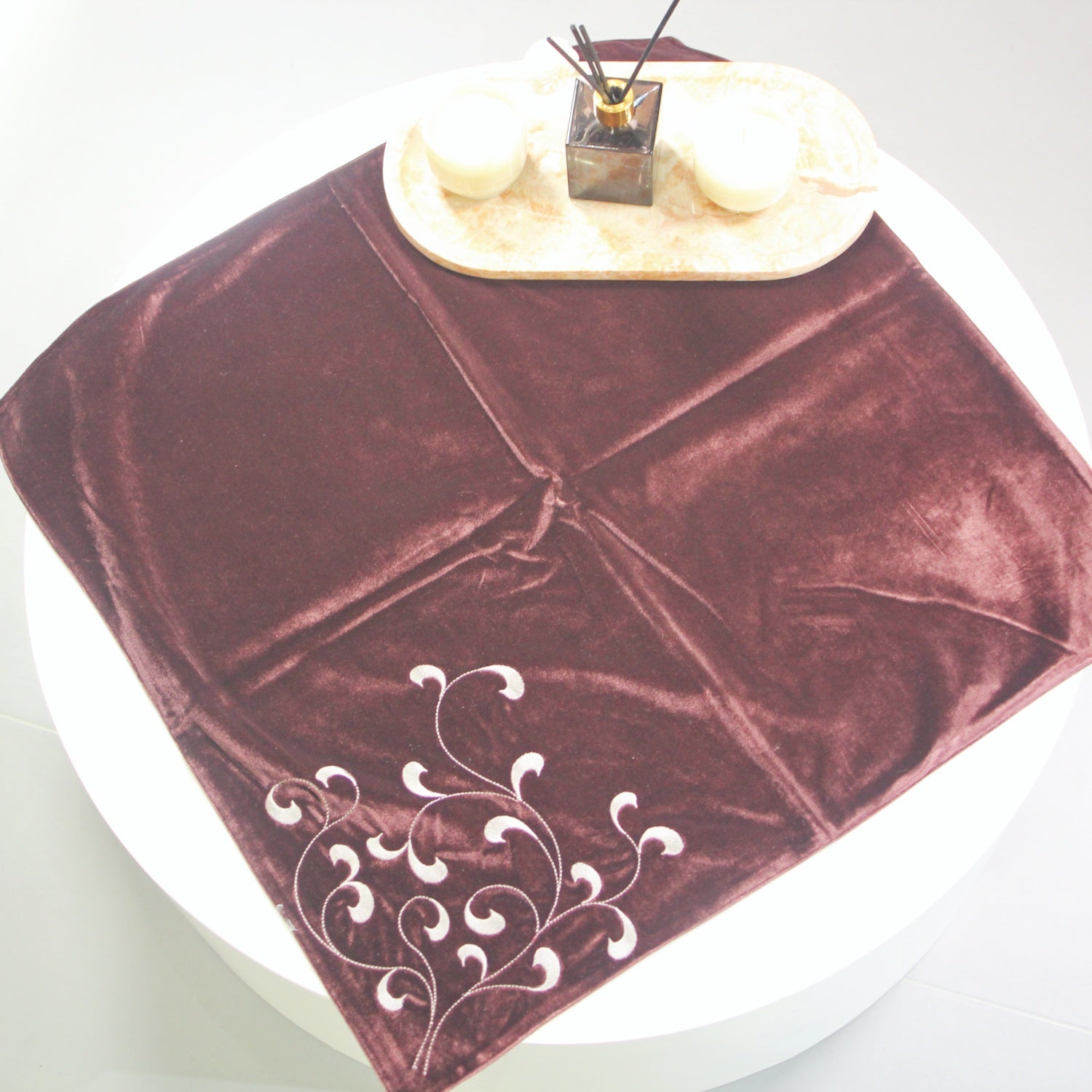 KMB Flower Ebroidered Coffee Table Cloth Multi Purpose Cloth