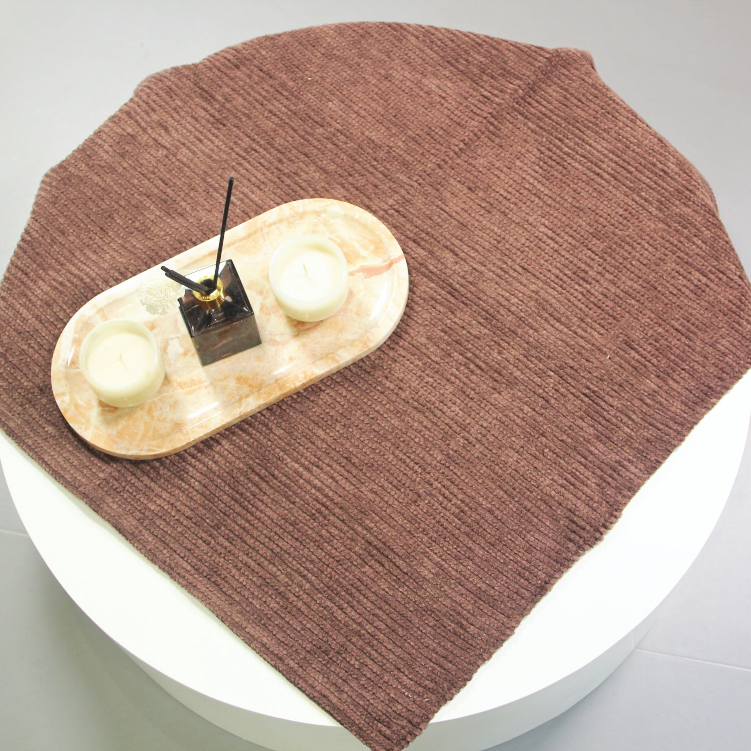 KMB Top Quality Corduroy Coffee Table Cloth Multi Purpose Rugs 25"*25"