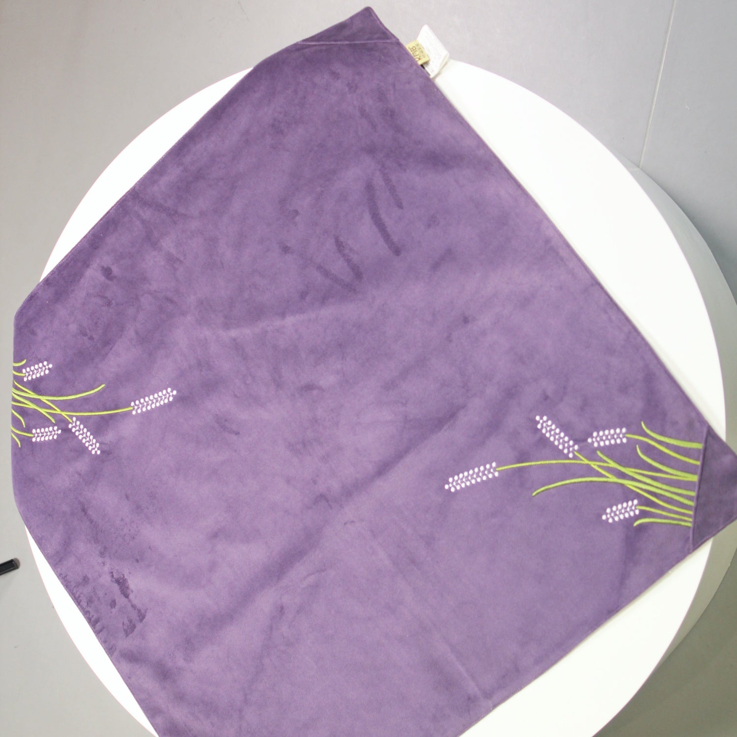 KMB European Field Style Coffee Tablecloth Style Living Room Center Table Mat, Purple Tablecloth (27x27 inches)