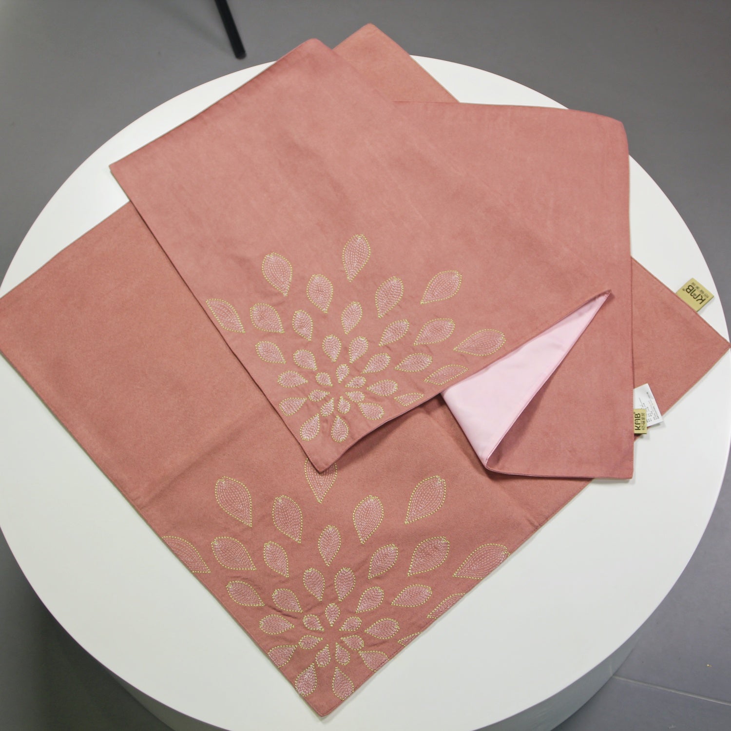 KMB - Euro Long/Square Tablecloth - Wipeable Picnic Tablecloth - Colorfast Plastic Tablecloth, - Light Brown - 23 x 23 inches / 18 x 31 inches