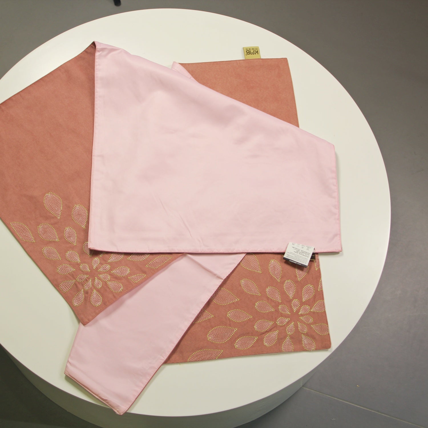 KMB - Euro Long/Square Tablecloth - Wipeable Picnic Tablecloth - Colorfast Plastic Tablecloth, - Light Brown - 23 x 23 inches / 18 x 31 inches