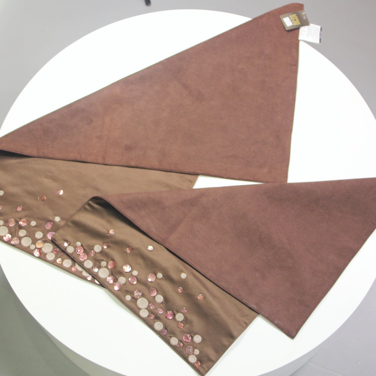KMB - European Country Style Rectangular Tablecloth - Wipeable Picnic Tablecloth - Colorfast Plastic Tablecloth - Light Brown - 17 x 31 inches / 15 x 23 inches