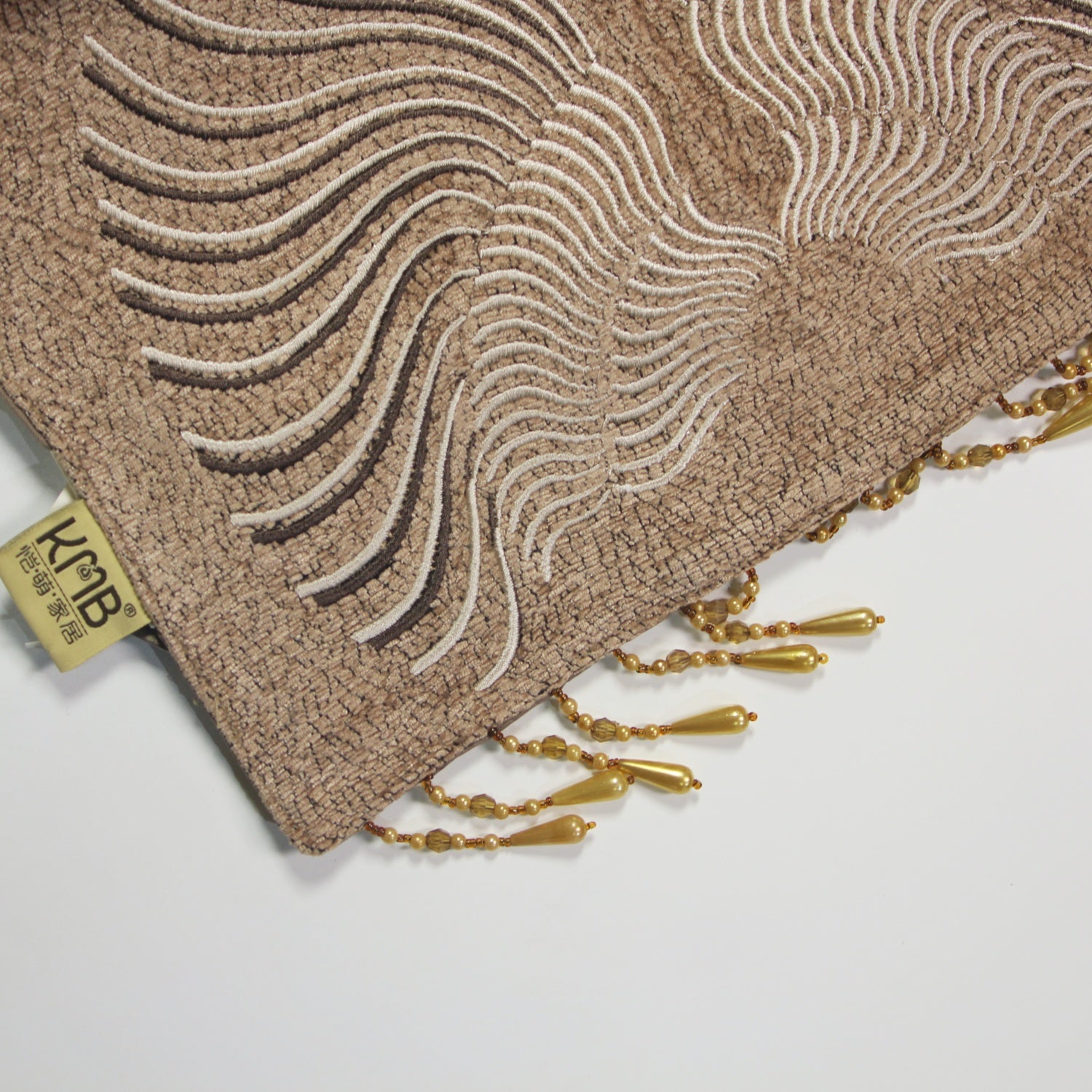 KMB Bohemian Table Runner for Fall Home Decor, Flowing Beads, 72" Long, Farmhouse Rustic Table Runner for Living Room (12.5x57")