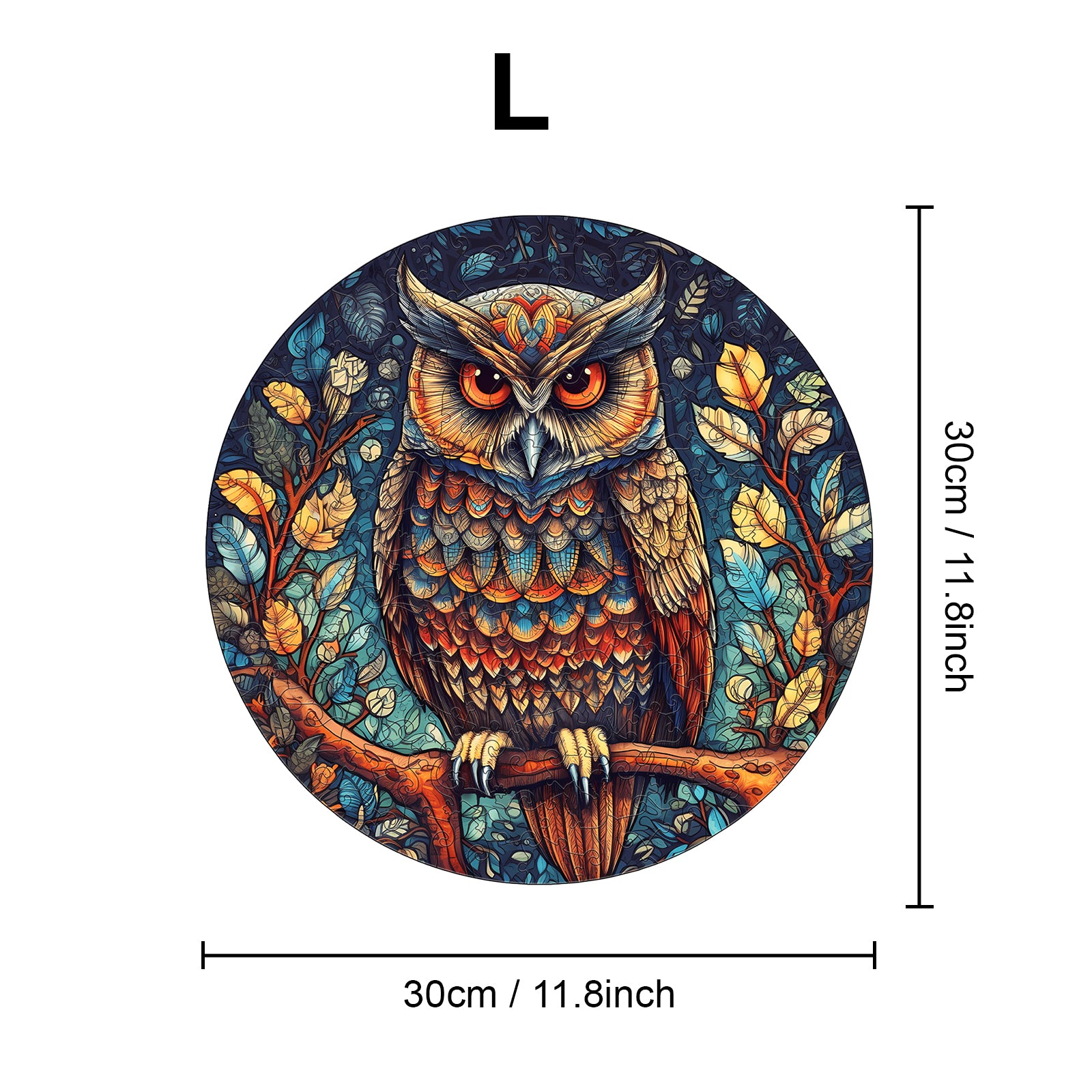 Pefelife Wooden Jigsaw Puzzle for Adults, Mysterious Owl Puzzle