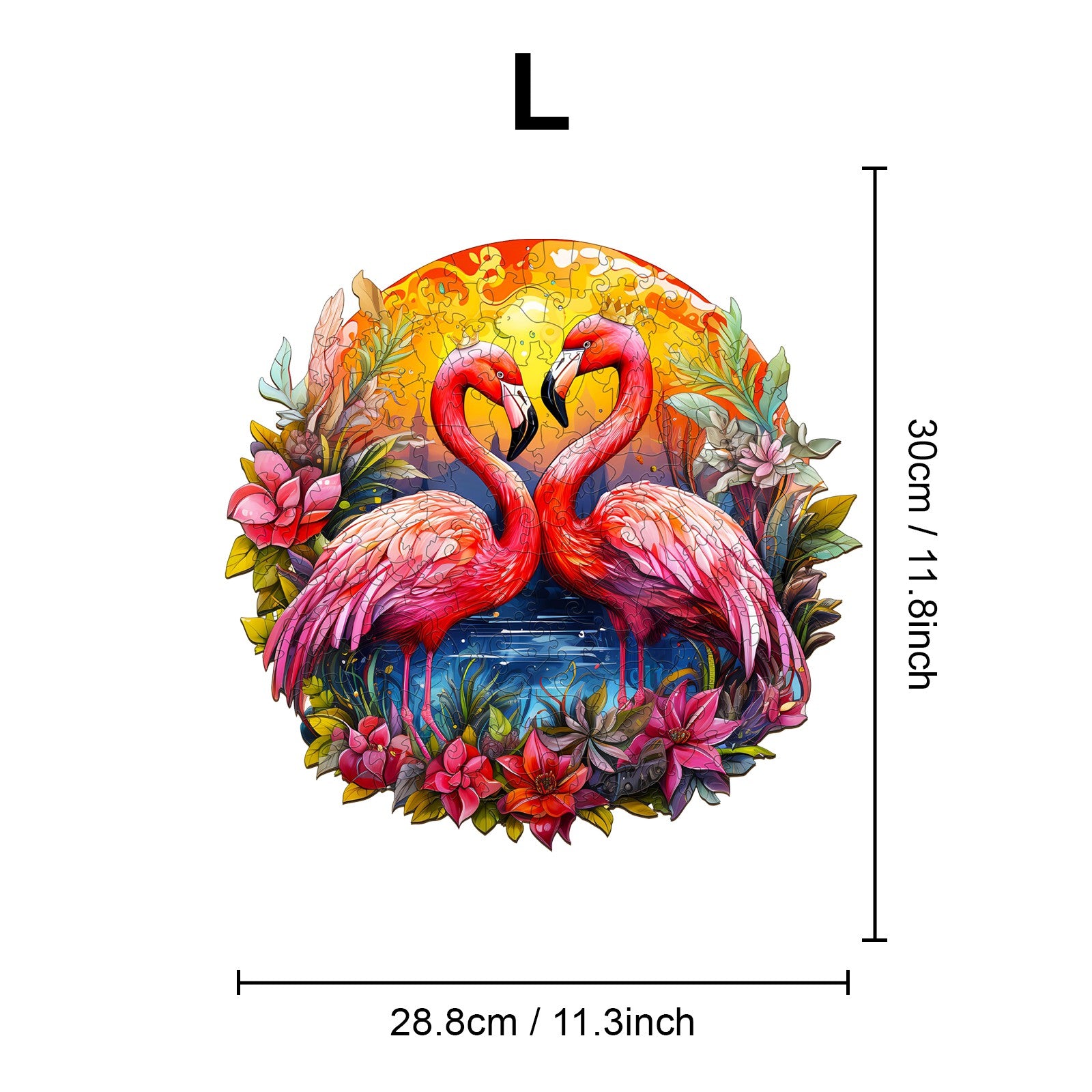 Pefelife Wooden Jigsaw Puzzle for Adults, Flamingo with a Crown Puzzle