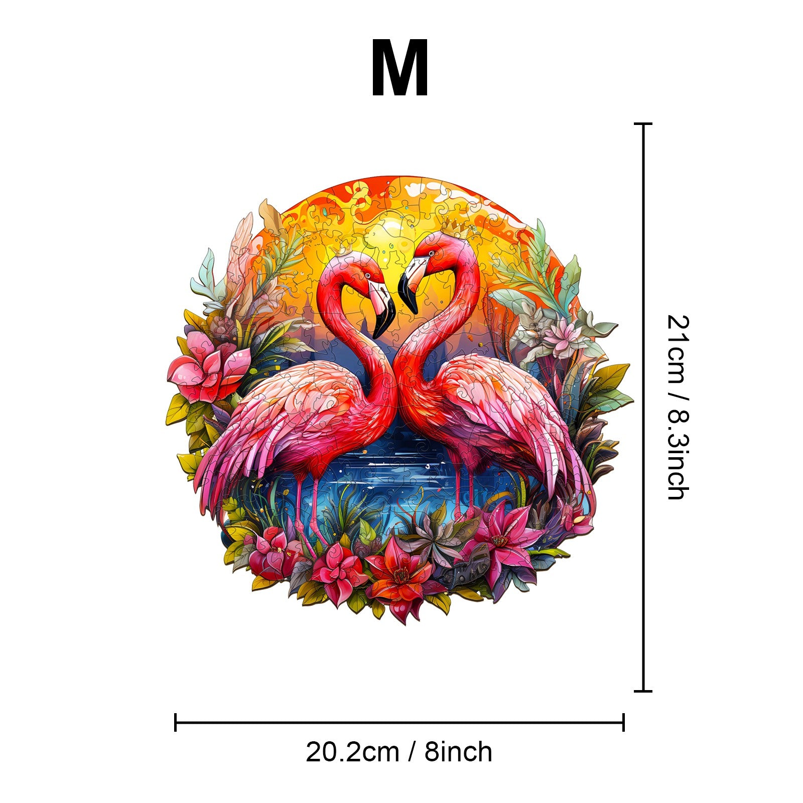 Pefelife Wooden Jigsaw Puzzle for Adults, Flamingo with a Crown Puzzle