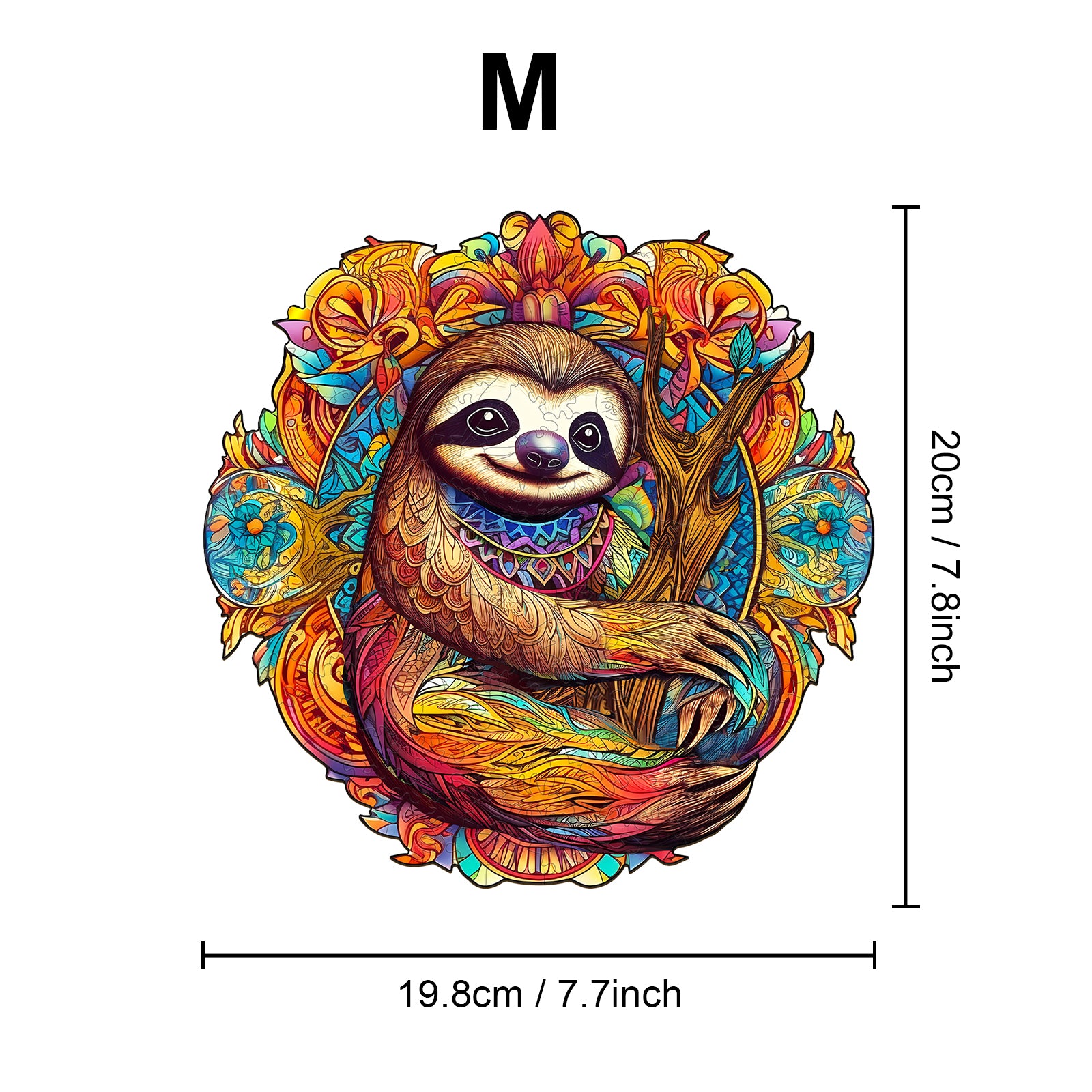 Pefelife Wooden Jigsaw Puzzle for Adults, A Happy Sloth Puzzle