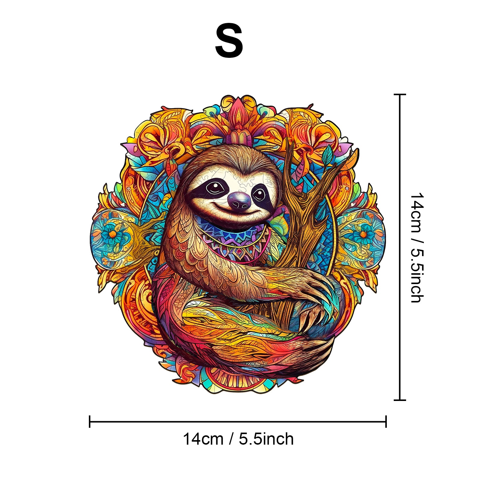 Pefelife Wooden Jigsaw Puzzle for Adults, A Happy Sloth Puzzle