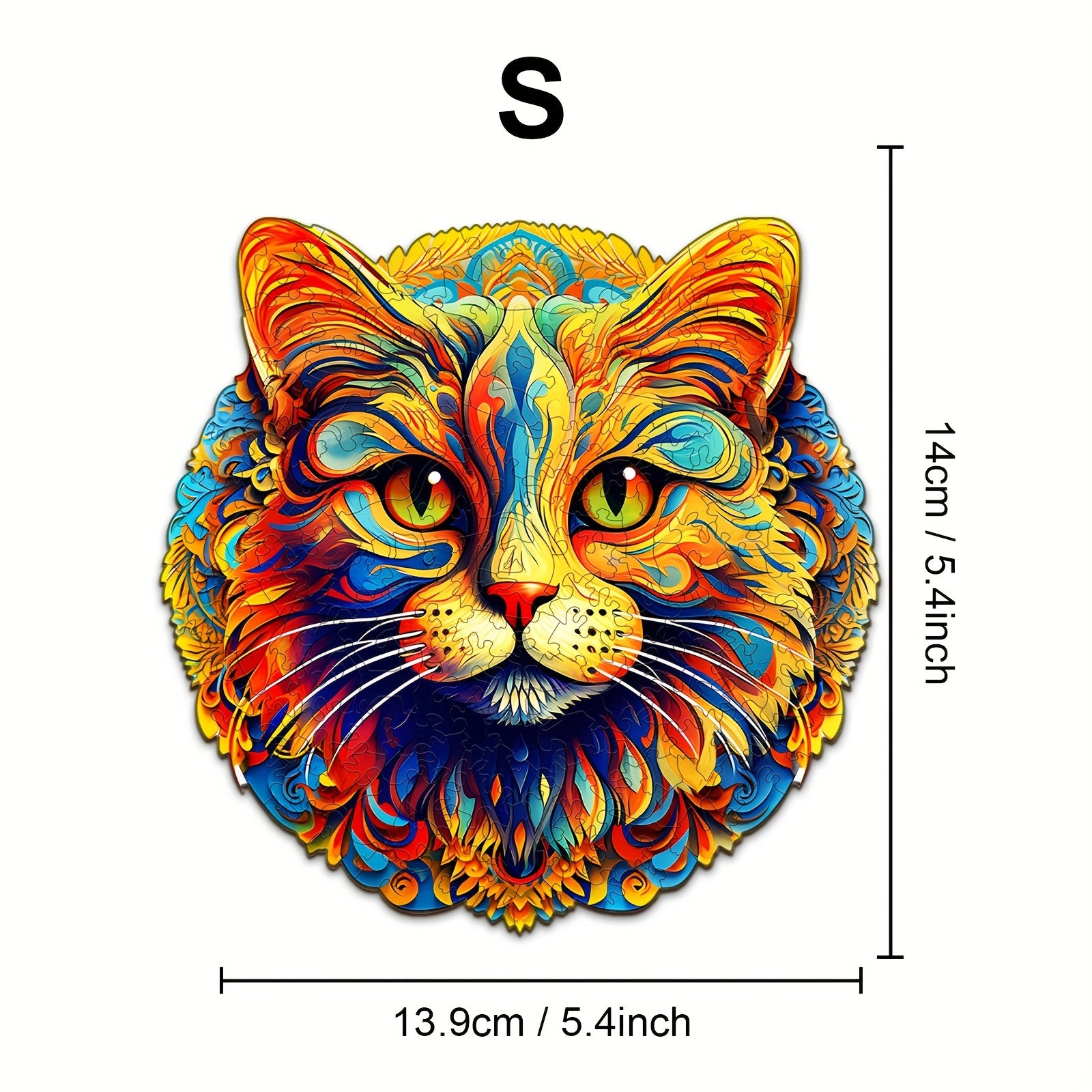 Pefelife Wooden Jigsaw Puzzle for Adults, Cat Puzzle