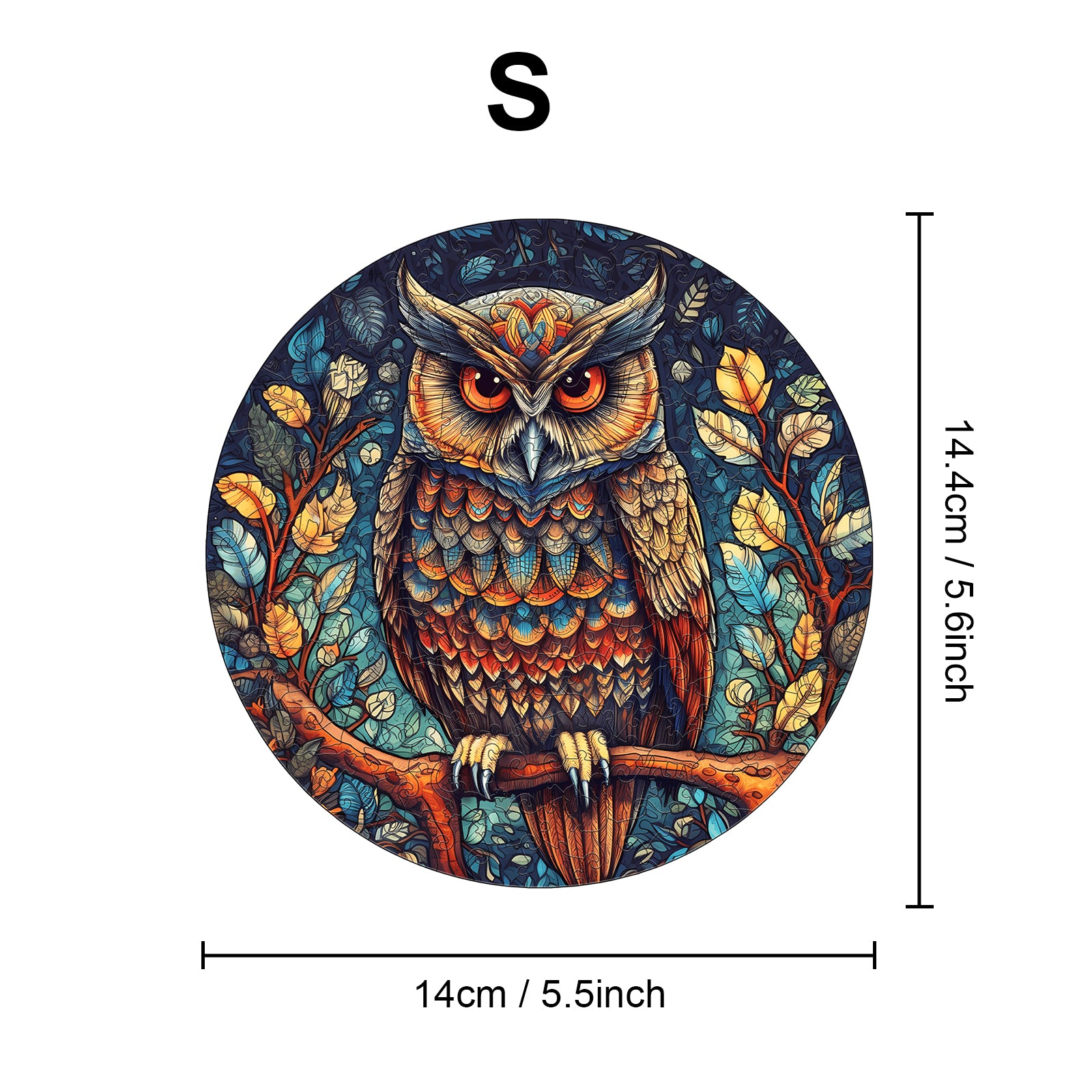 Pefelife Wooden Jigsaw Puzzle for Adults, Mysterious Owl Puzzle