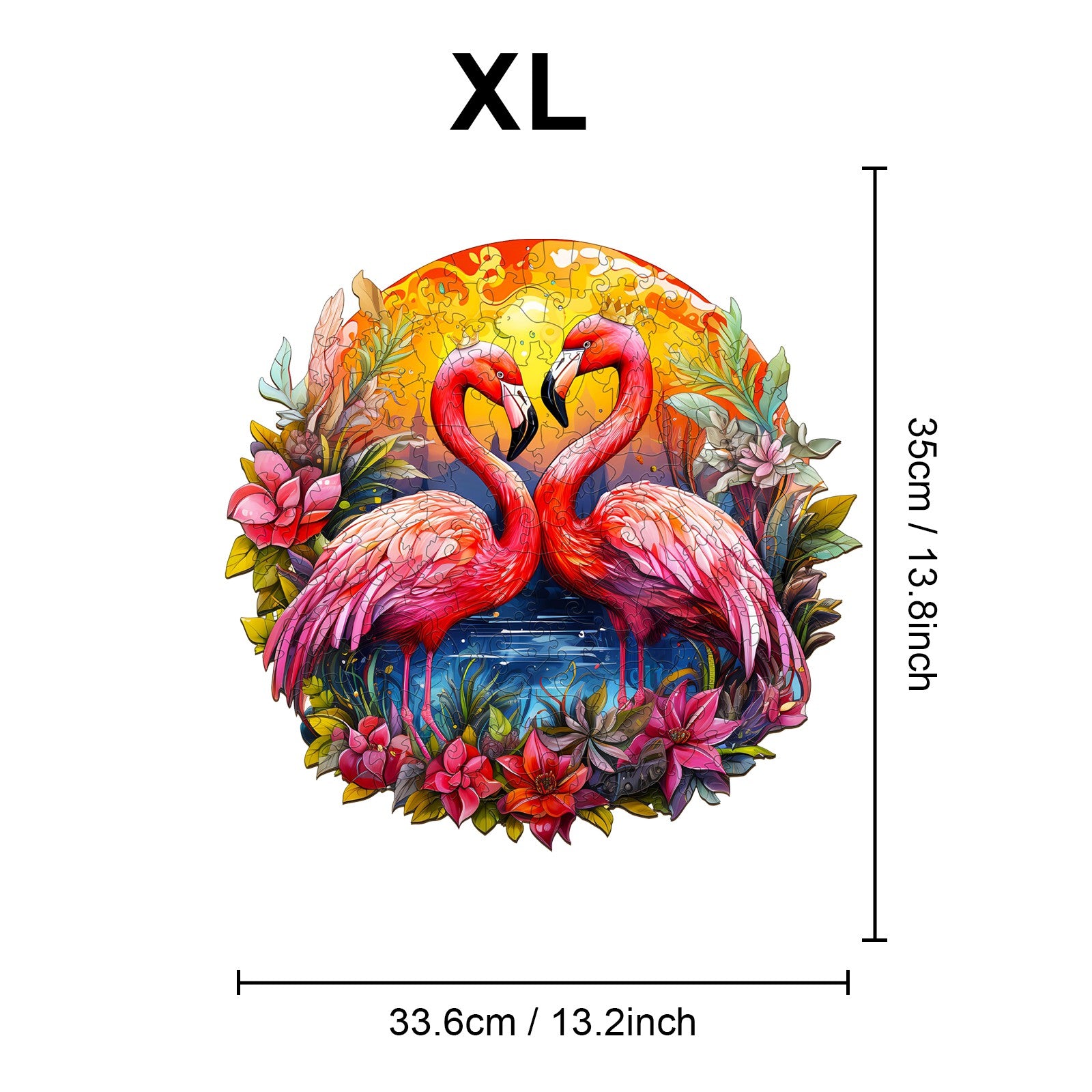 Pefelife Wooden Jigsaw Puzzle for Adults, Flamingo with a Crown Puzzle