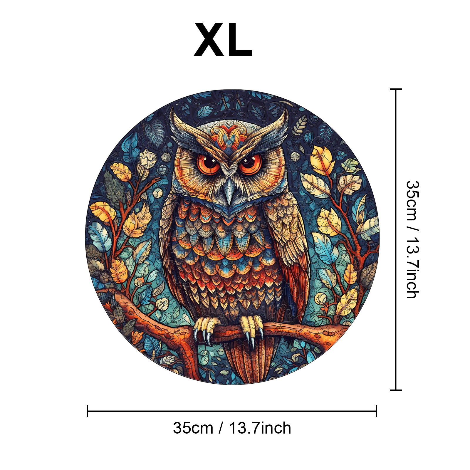 Pefelife Wooden Jigsaw Puzzle for Adults, Mysterious Owl Puzzle
