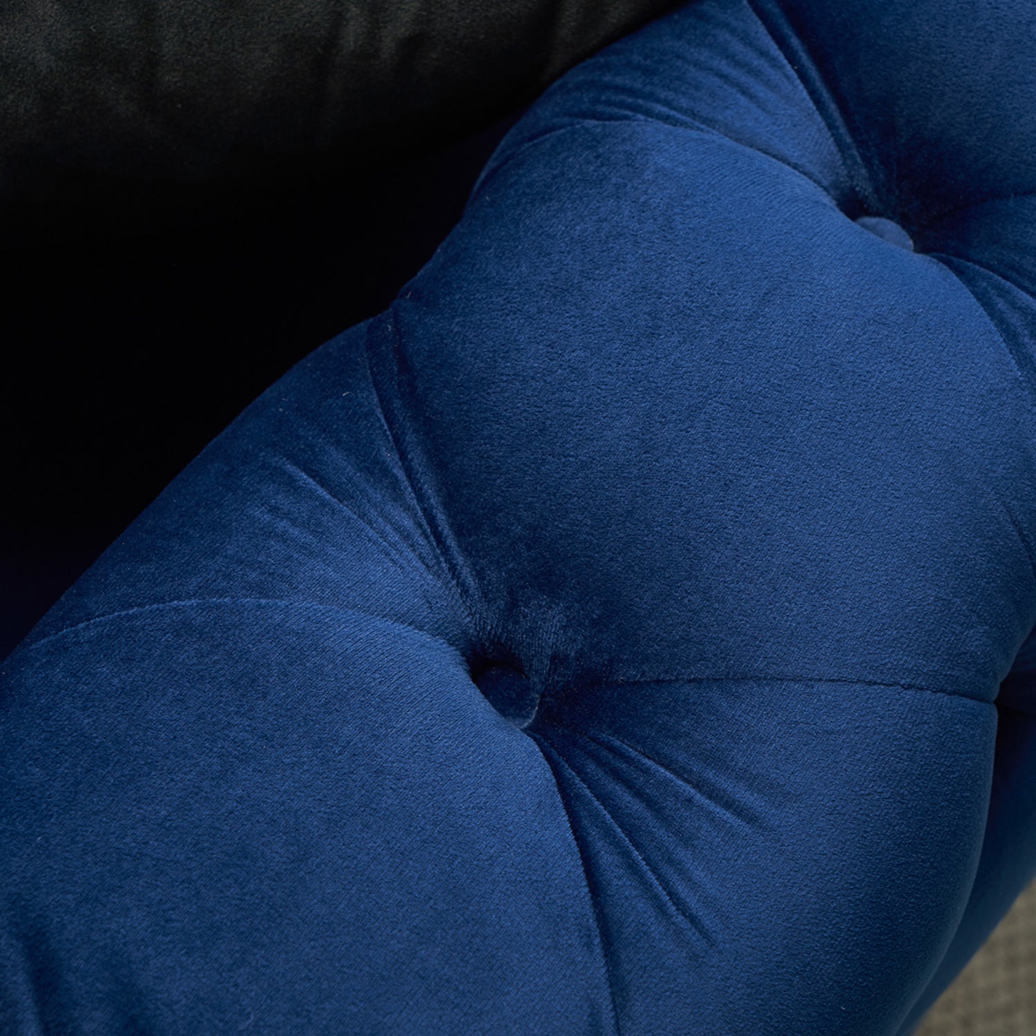 Pefelife Modern Button Tufted Velvet Sofa, Chesterfield Sofa with Square Arm
