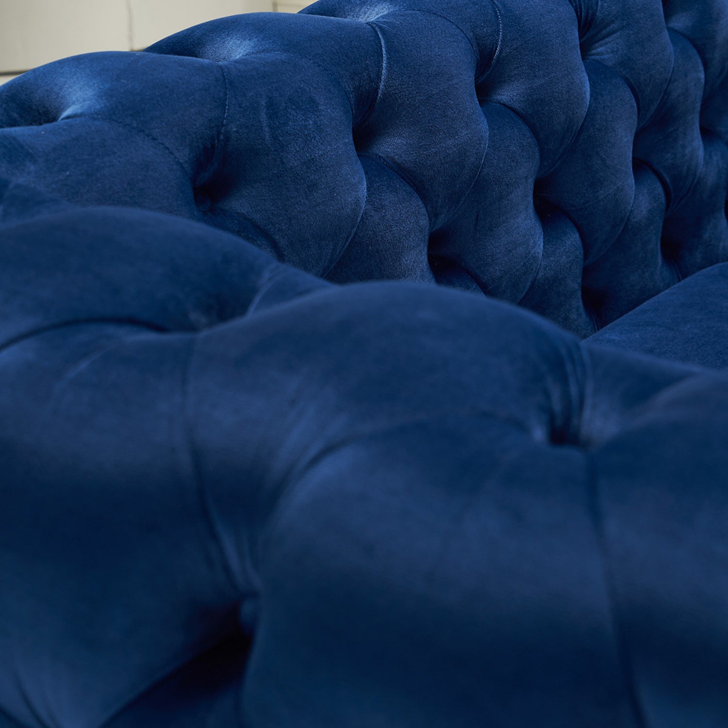 Pefelife Modern Button Tufted Velvet Sofa, Chesterfield Sofa with Square Arm