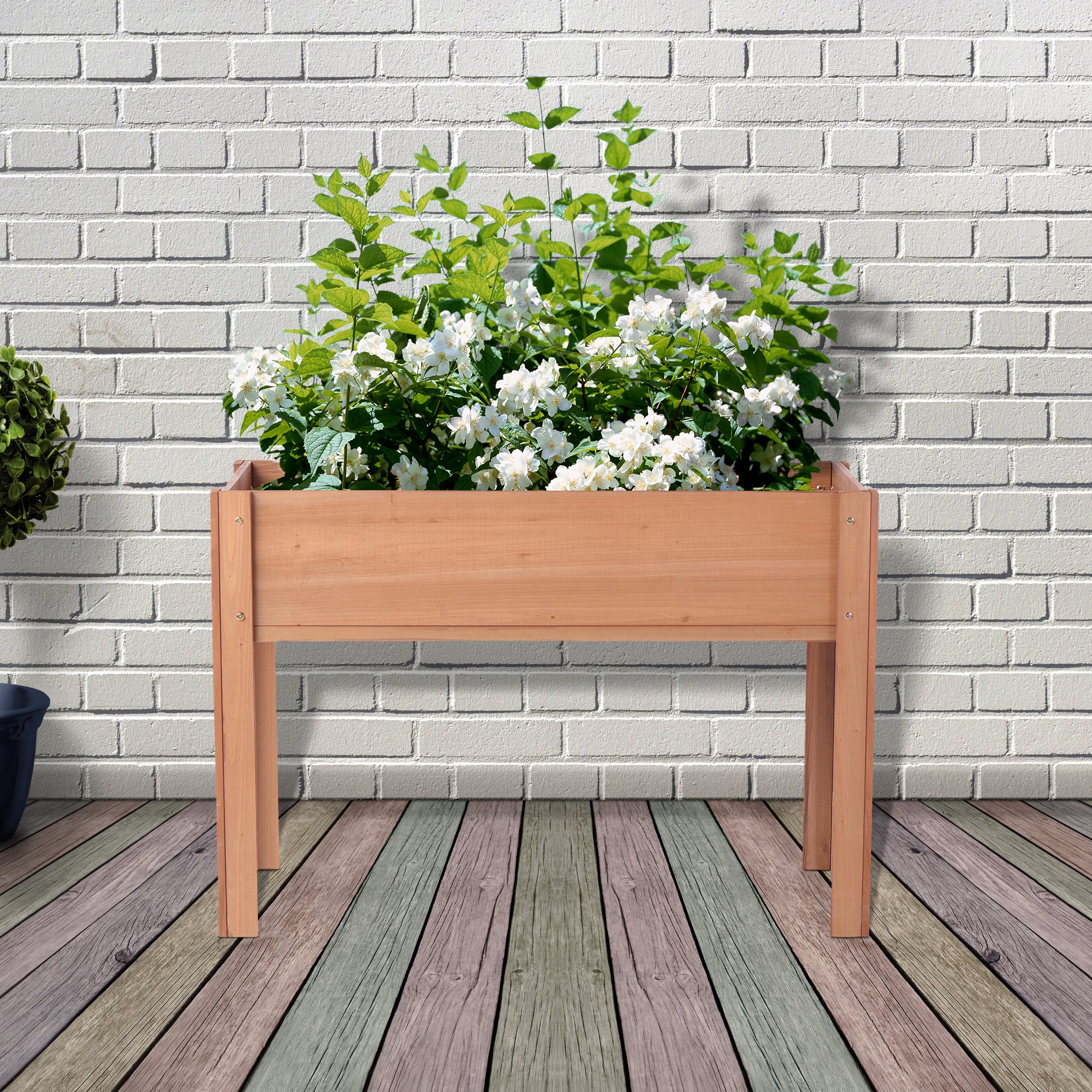 Pefelife Raised Garden Bed with Legs 40in Elevated Wooden Planter Box