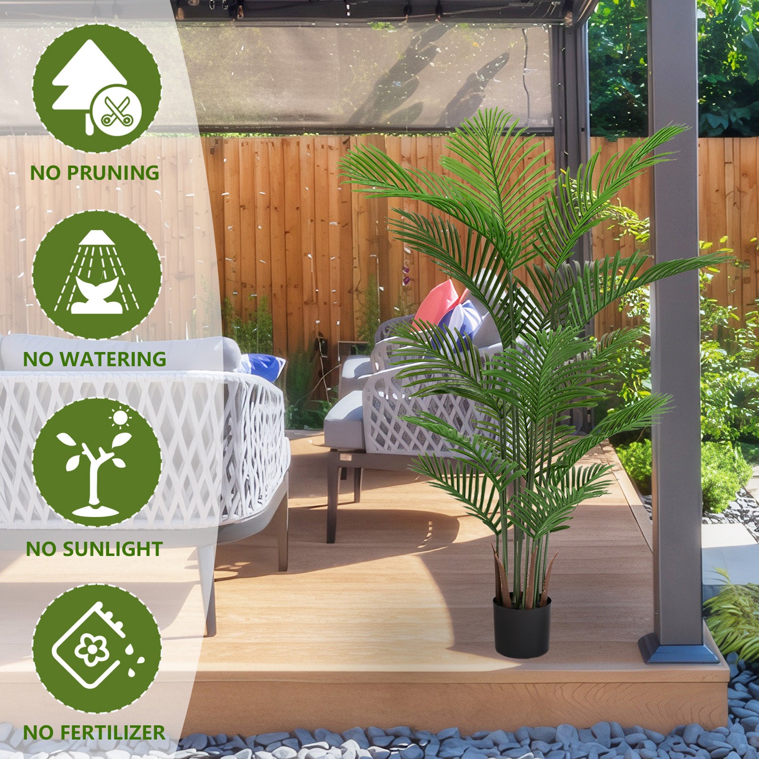 Pefelife Artificial Tropical Palm Tree, 2 pcs/set