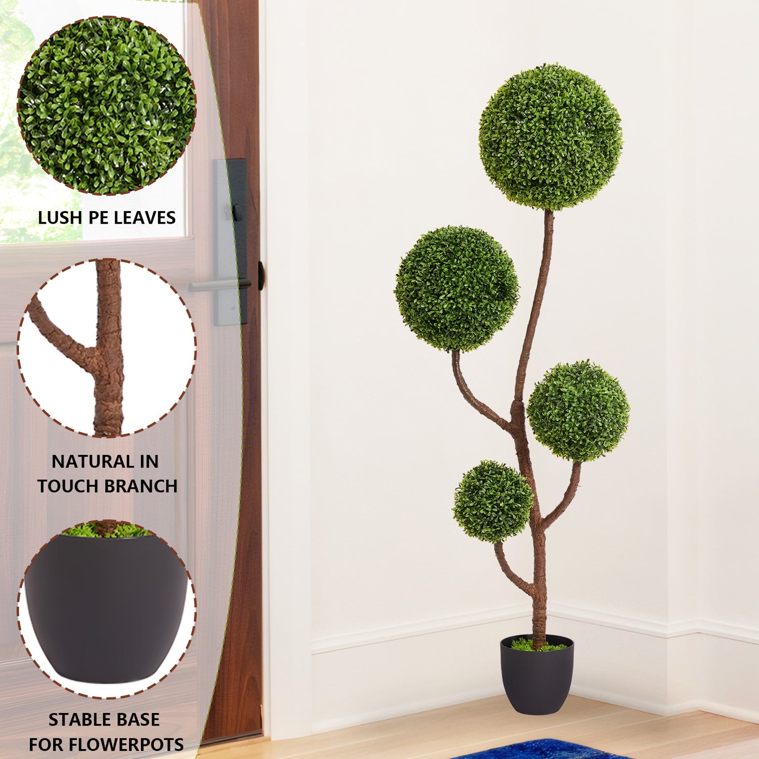 Pefelife High Quality Decoration Artificial Boxwood Topiary Ball Tree