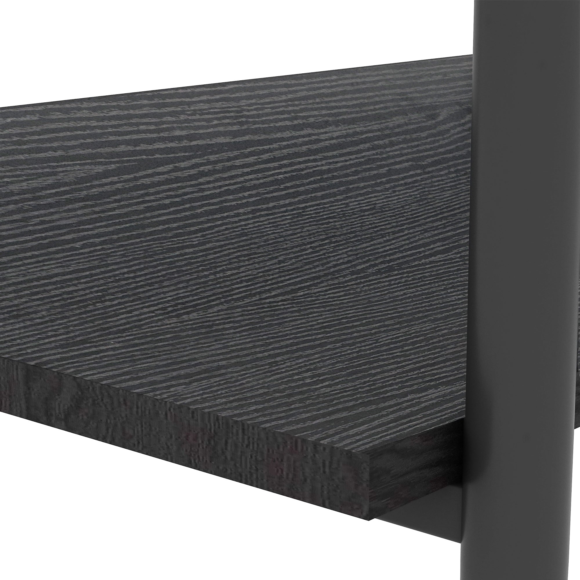 Pefelife Rectangular Tempered Glass Coffee Table with Double-Layer Storage Shelf