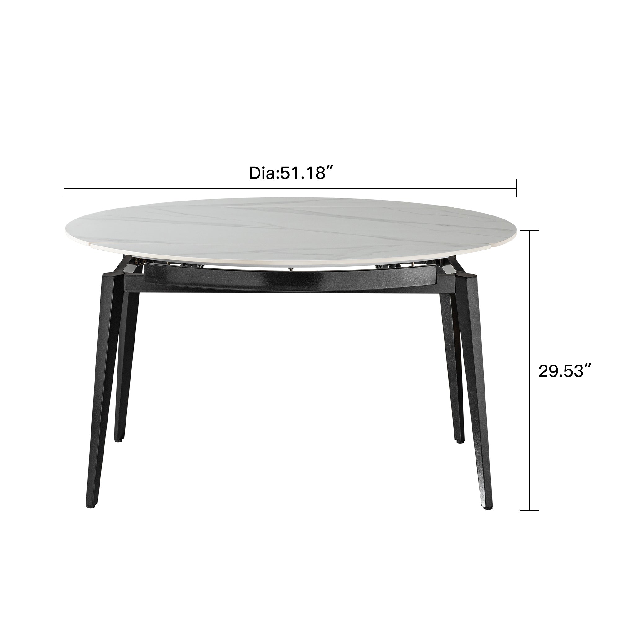 Pefelife for Small Household Dining Table Modern Round Retractable Table