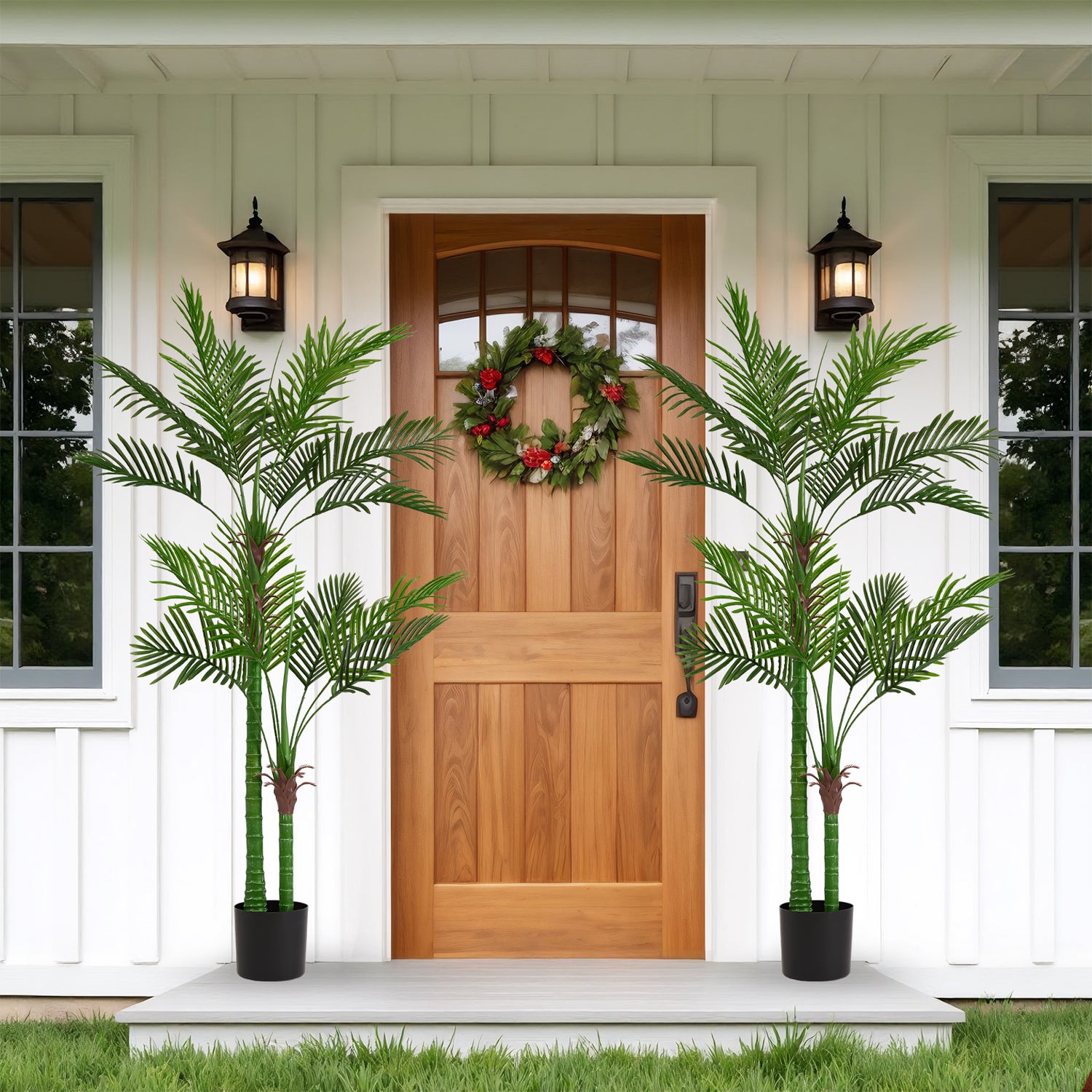 Pefelife Artificial Golden Cane Palm Tree,5FT Tall Fake Plant