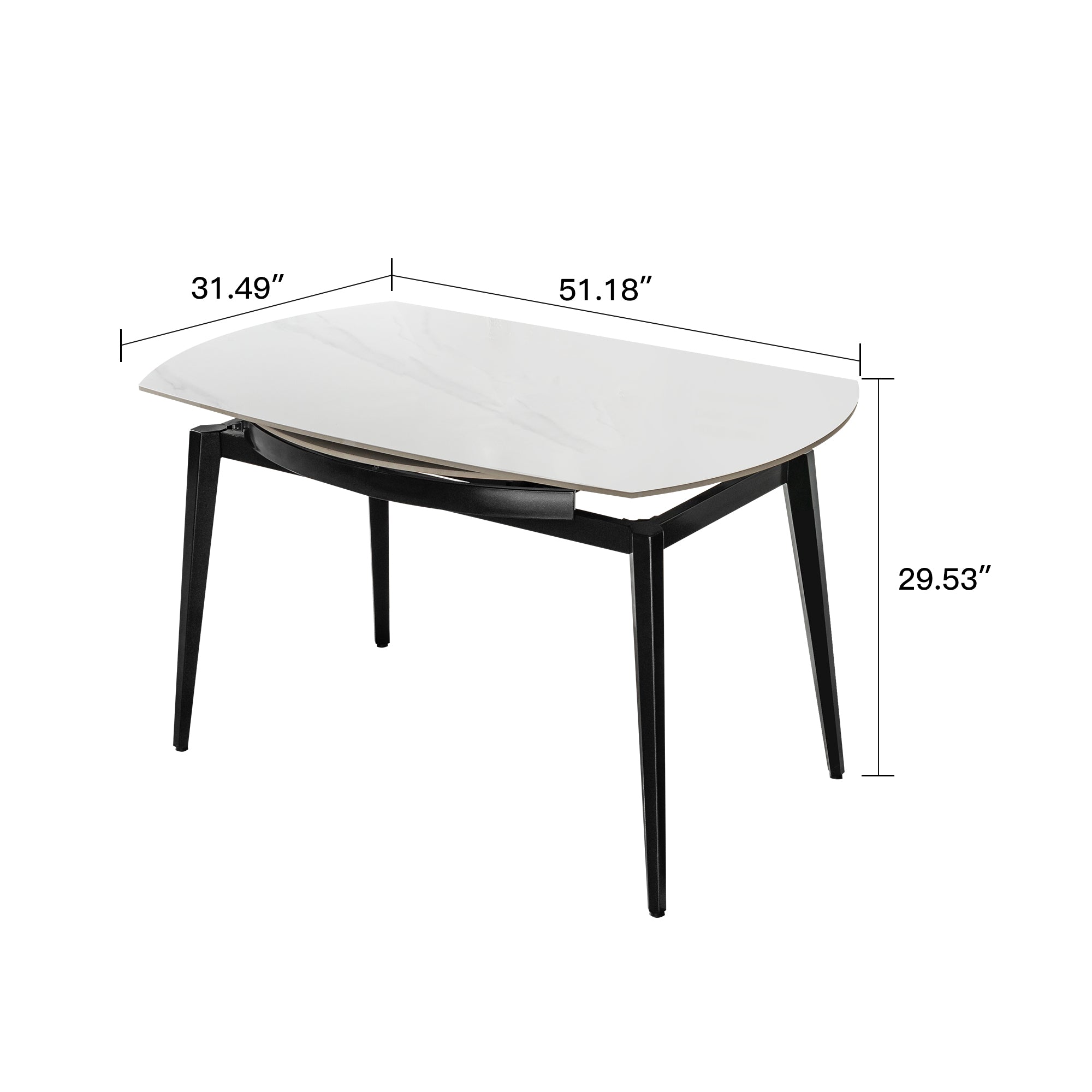 Pefelife for Small Household Dining Table Modern Round Retractable Table