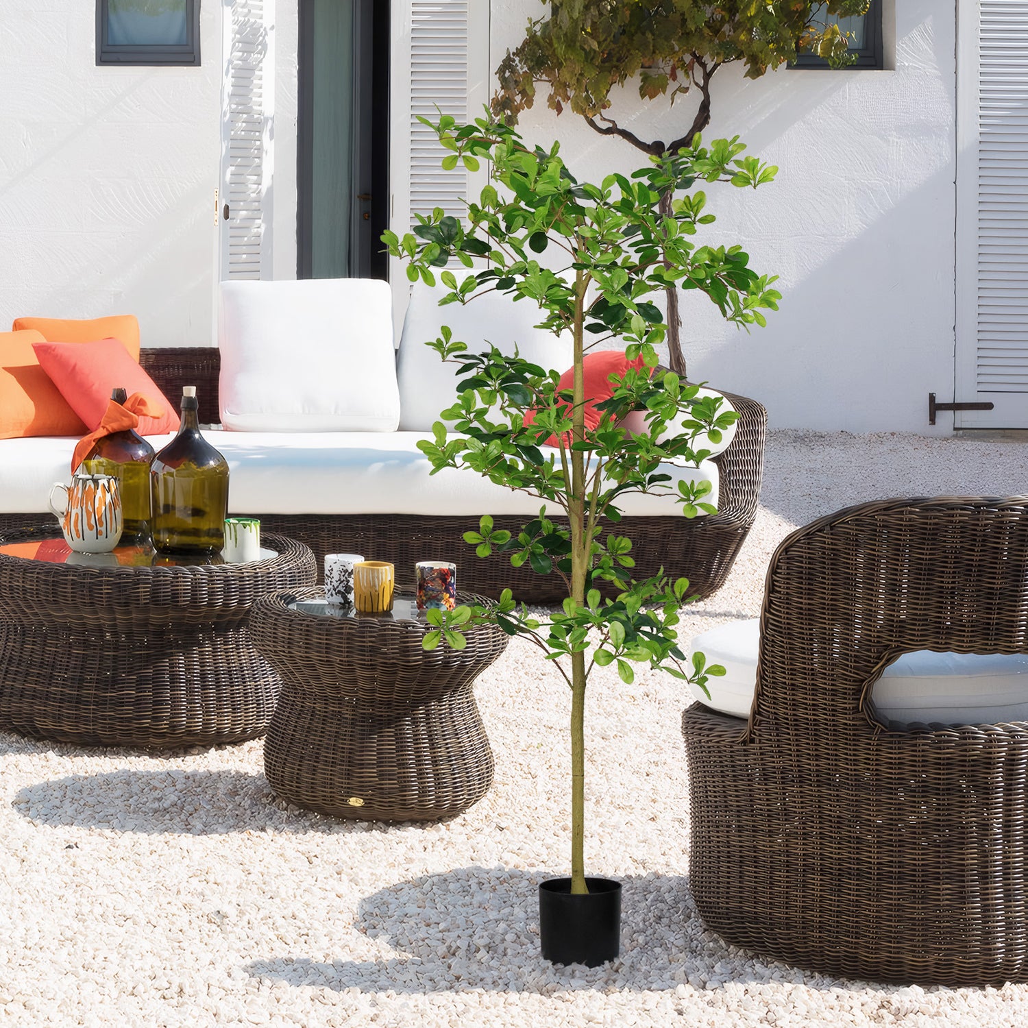 Pefelife 7ft Artificial Olive Tree, Faux Plants, Fake Olive Tree