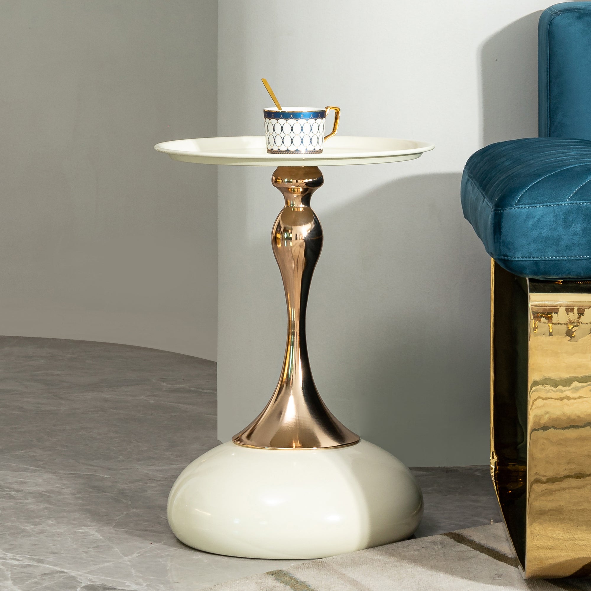Pefelife White Nordic Style Light Luxury Extremely Simple Side Table