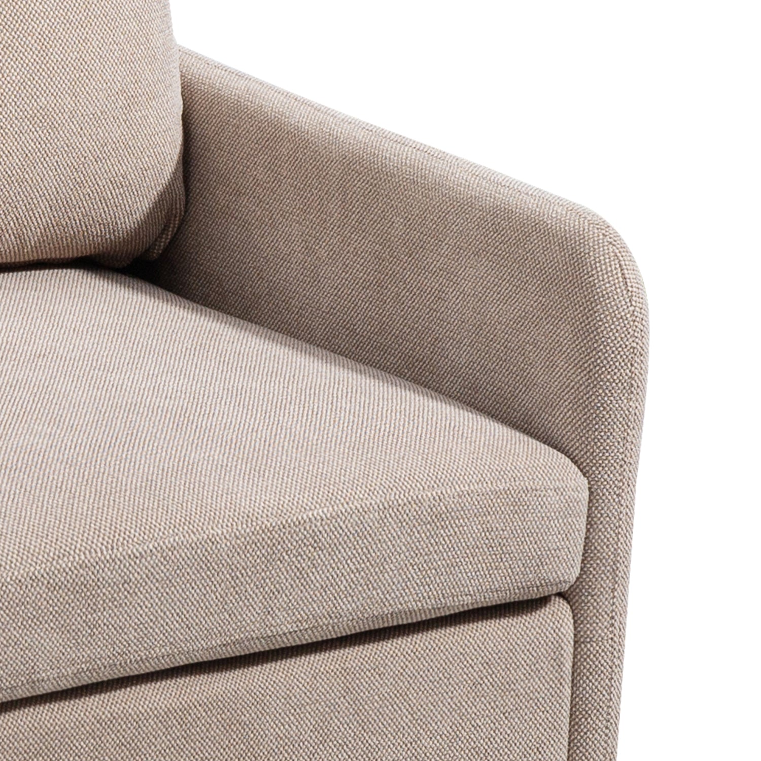 Pefelife Comfy Chenille Club Fabric Armchair with Metal Black Legs