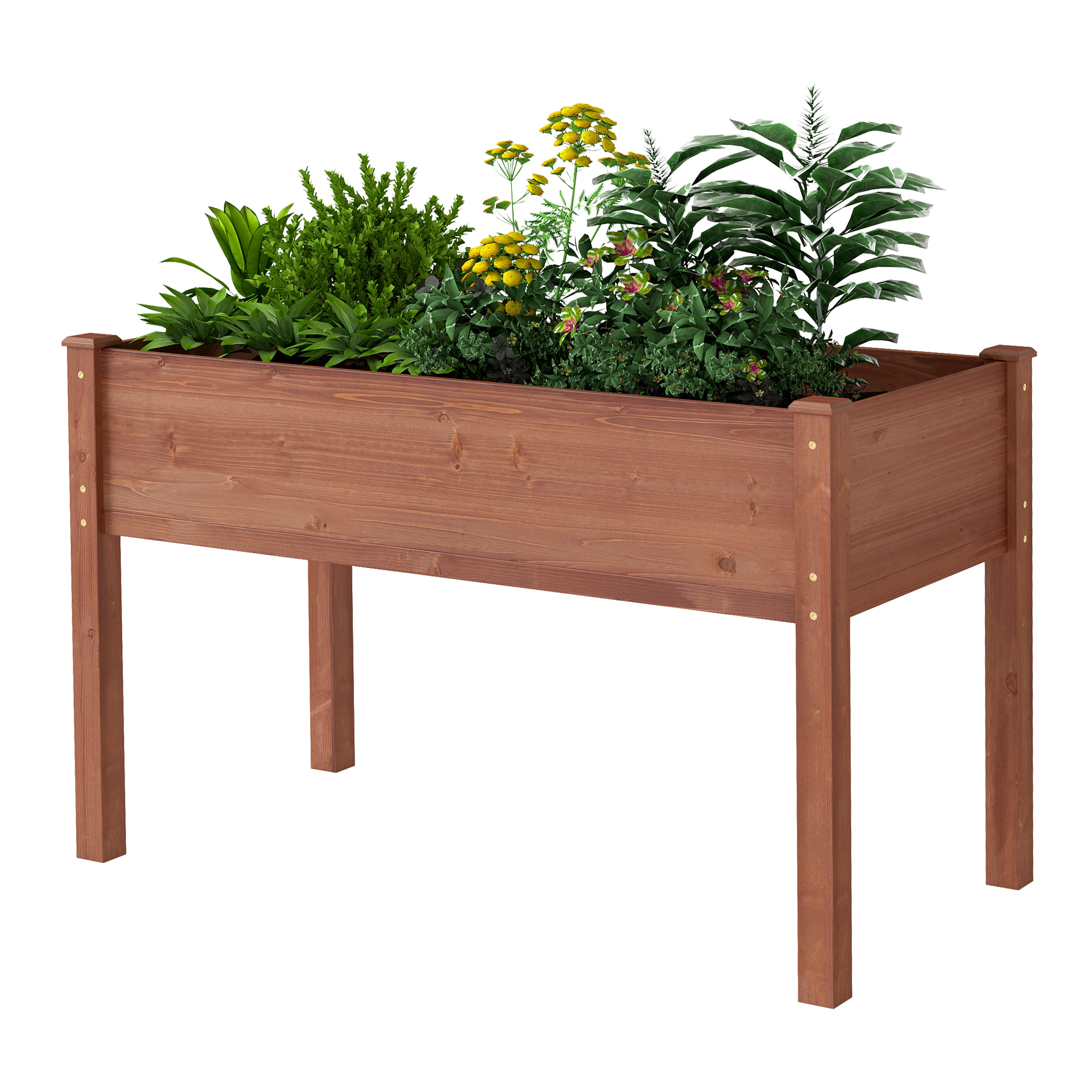 Pefelife 30in Height Raised Garden Bed with Legs, Elevated Wooden Planter Box