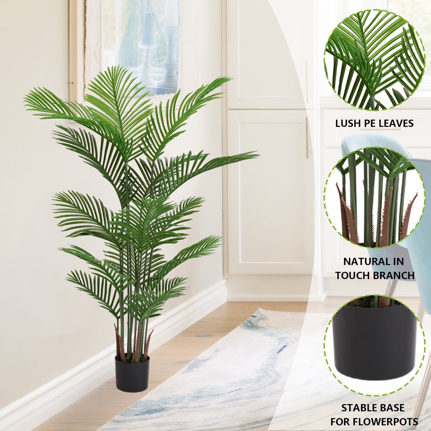 Pefelife Artificial Tropical Palm Tree, 2 pcs/set