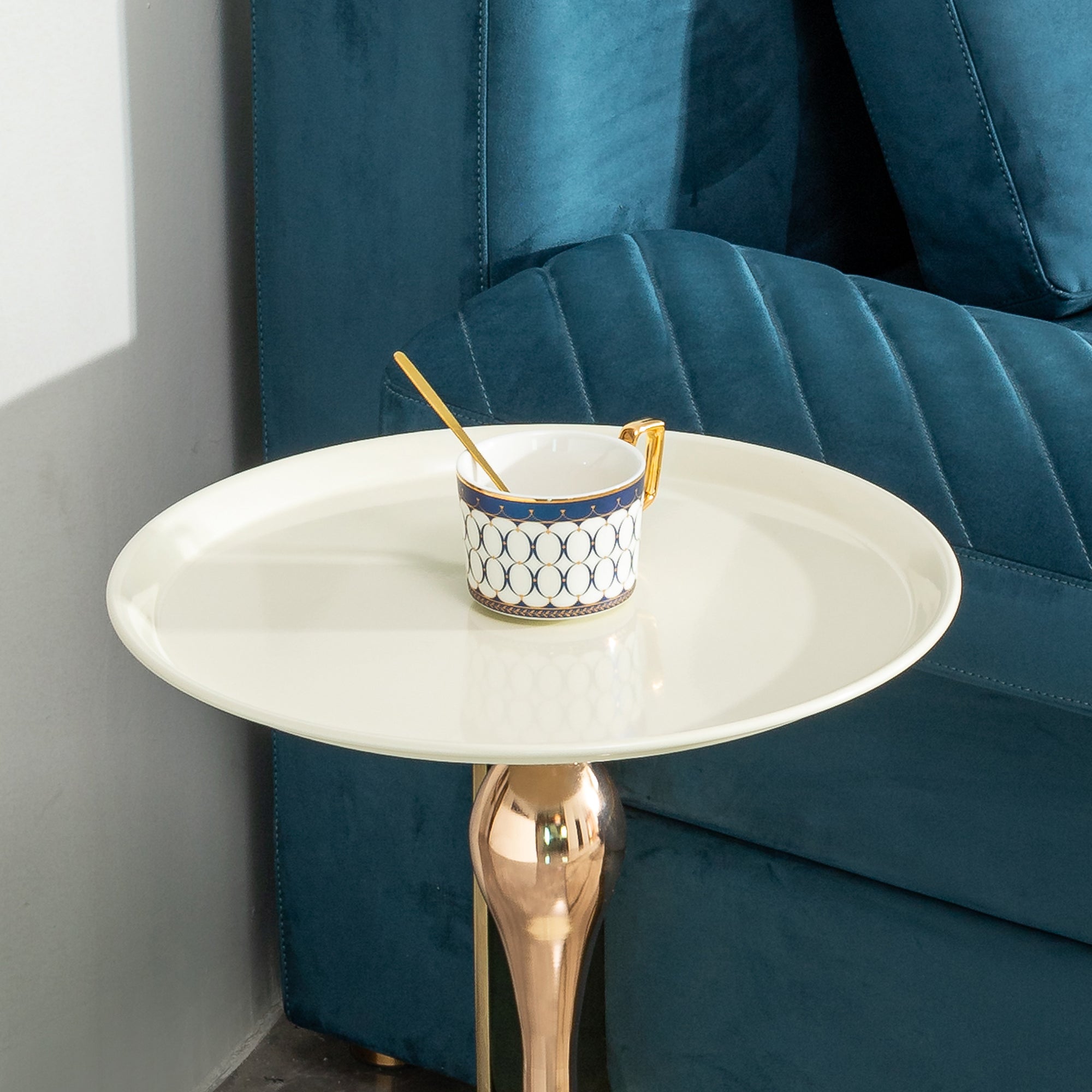 Pefelife White Nordic Style Light Luxury Extremely Simple Side Table