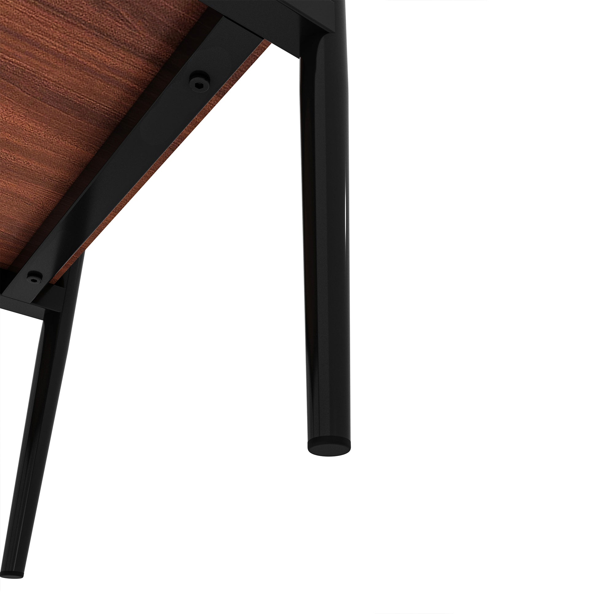 Pefelife Tempered Glass End Table Set of 2 with Wooden Storage Shelf