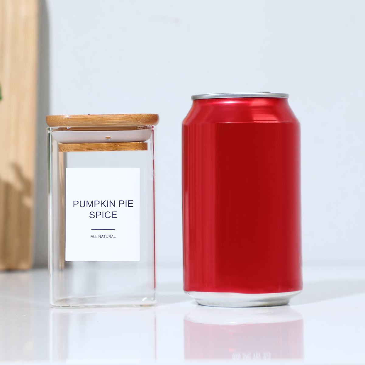 Pefelife 8oz Glass Jars Set with Minimalist Spice Labels