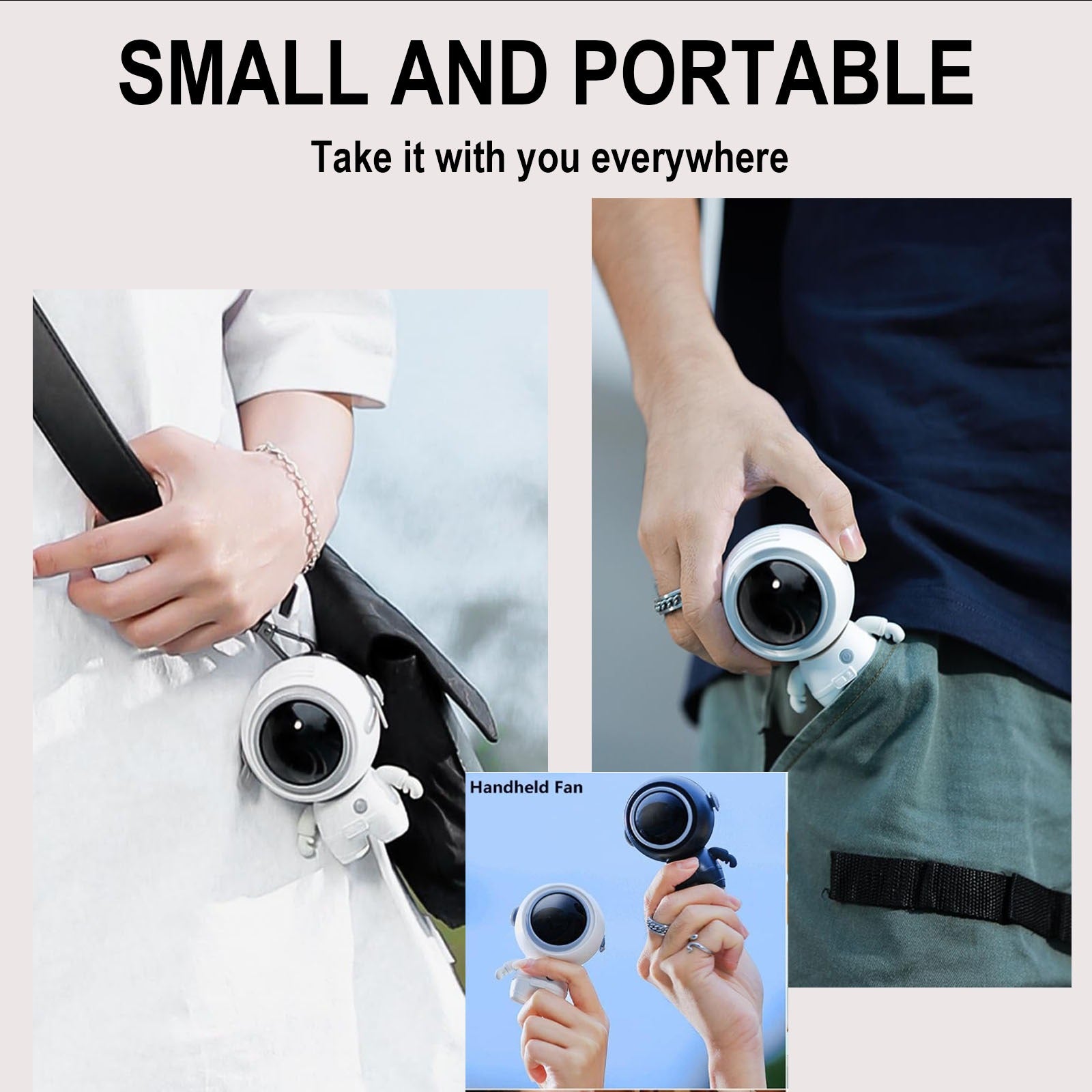 Pefelife Portable Neck Fan with Astronaut Design with Rechargeable Battery Operating