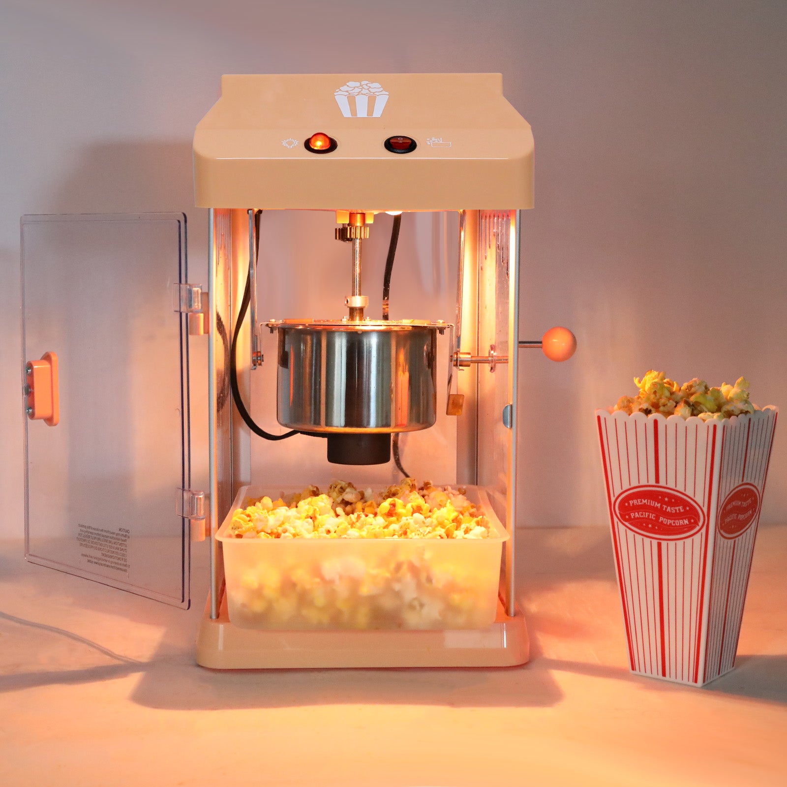 Pefelife Popcorn Machine Countertop Popcorn Maker Glass Popcorn Popper