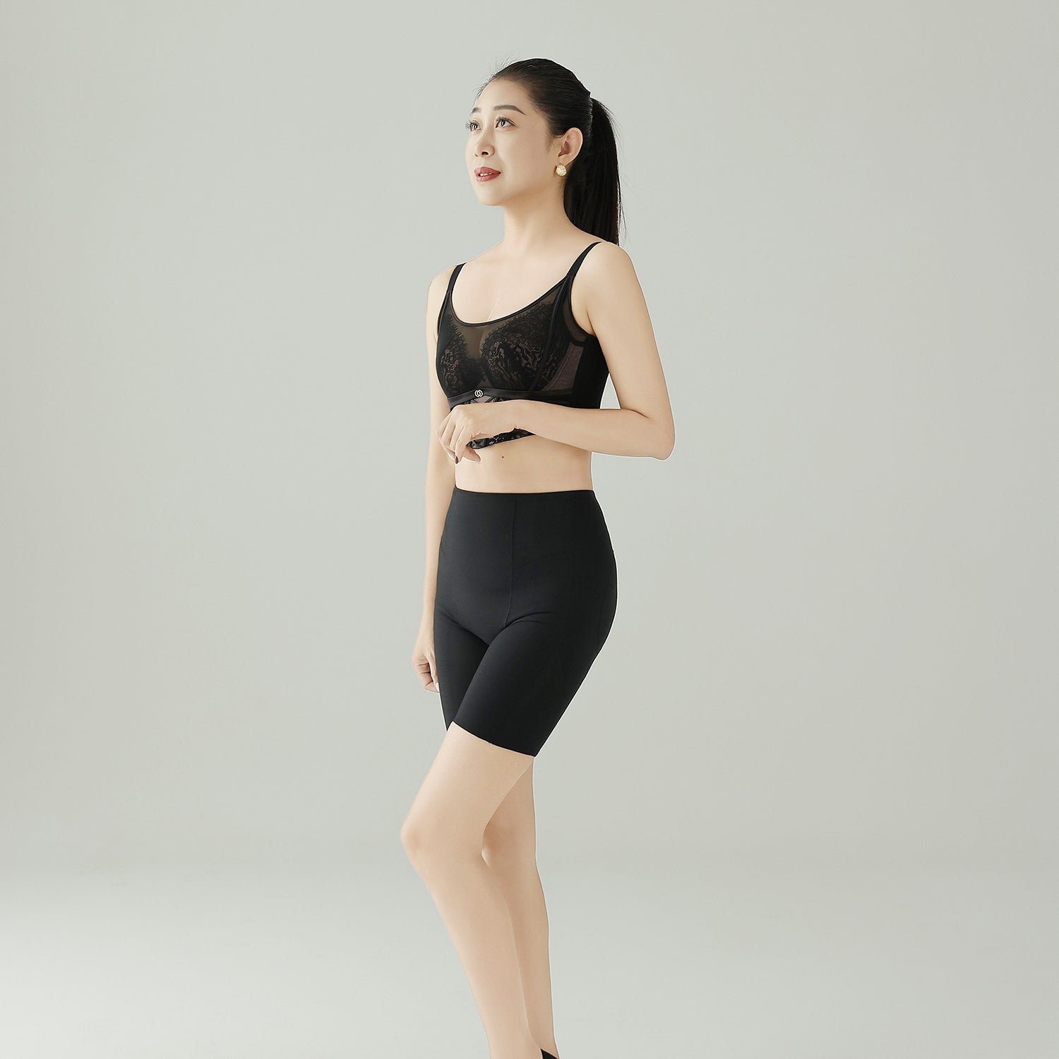 RUIJIE Womens High Waist PowerShorts Spandex Yoga Tummy Control Shorts