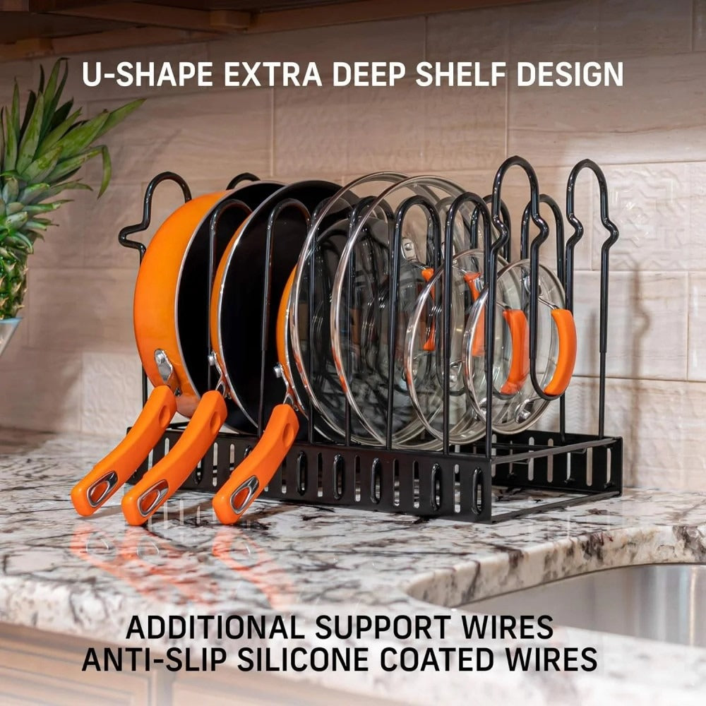 Pefelife Pots and Pans Organizer – Kitchen Cabinet Organization and Storage