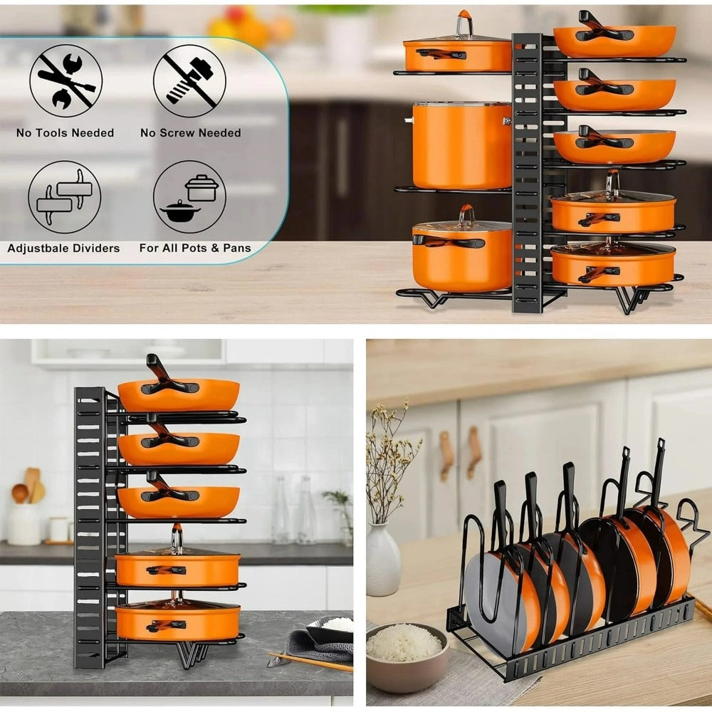 Pefelife Pots and Pans Organizer – Kitchen Cabinet Organization and Storage