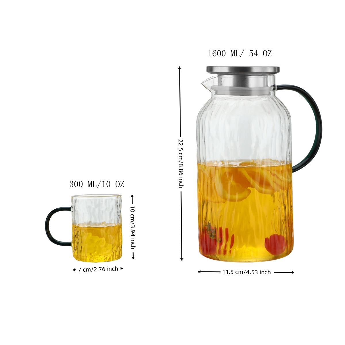 Pefelife 1 Pot with 4 Cups Glass Water Jug Heat Tree Pattern Pot